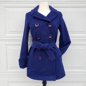 J.Crew Peacoat  with belt Wool Blend Blue